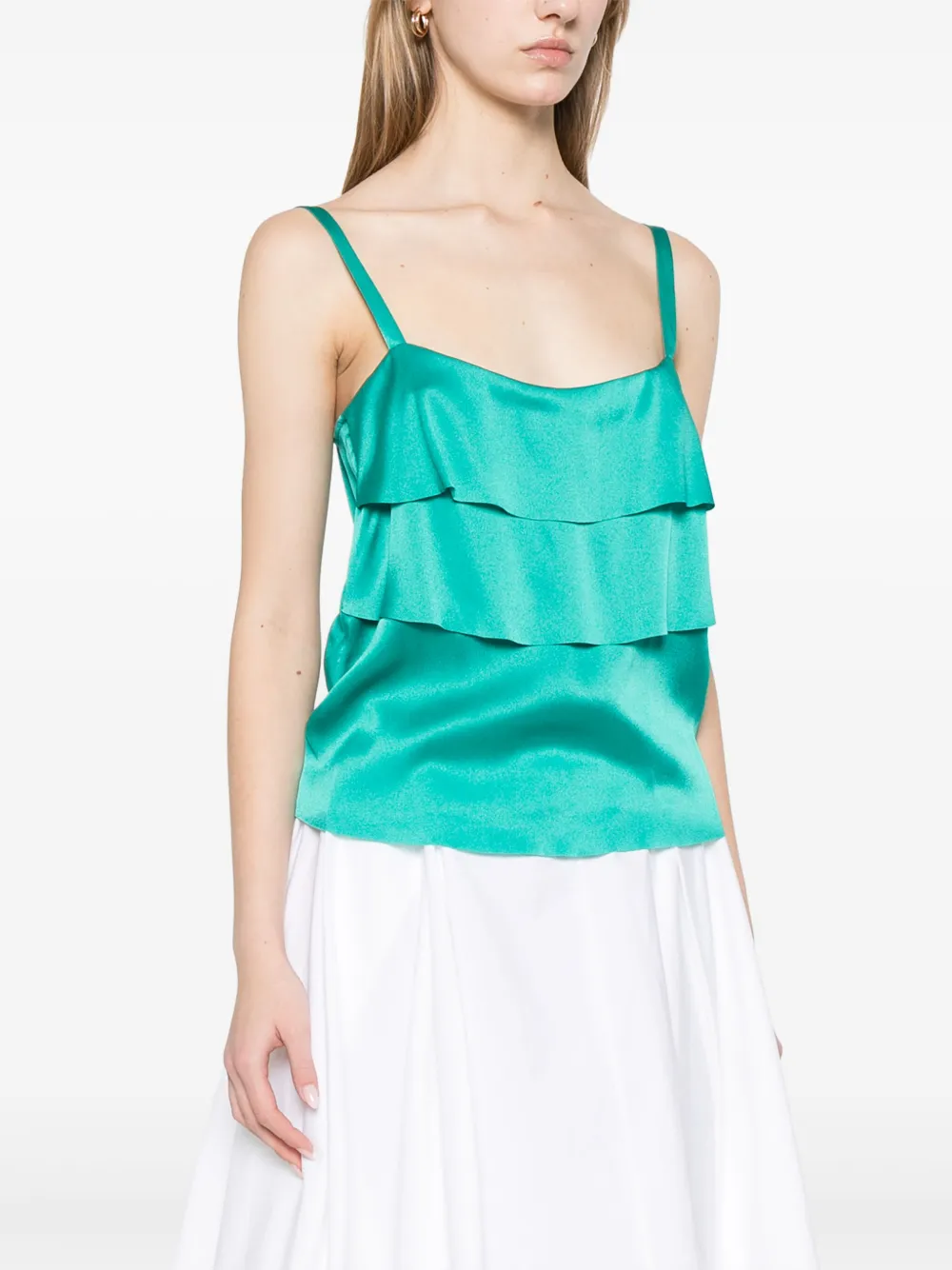 Alberta Ferretti Top met ruches-detail Groen