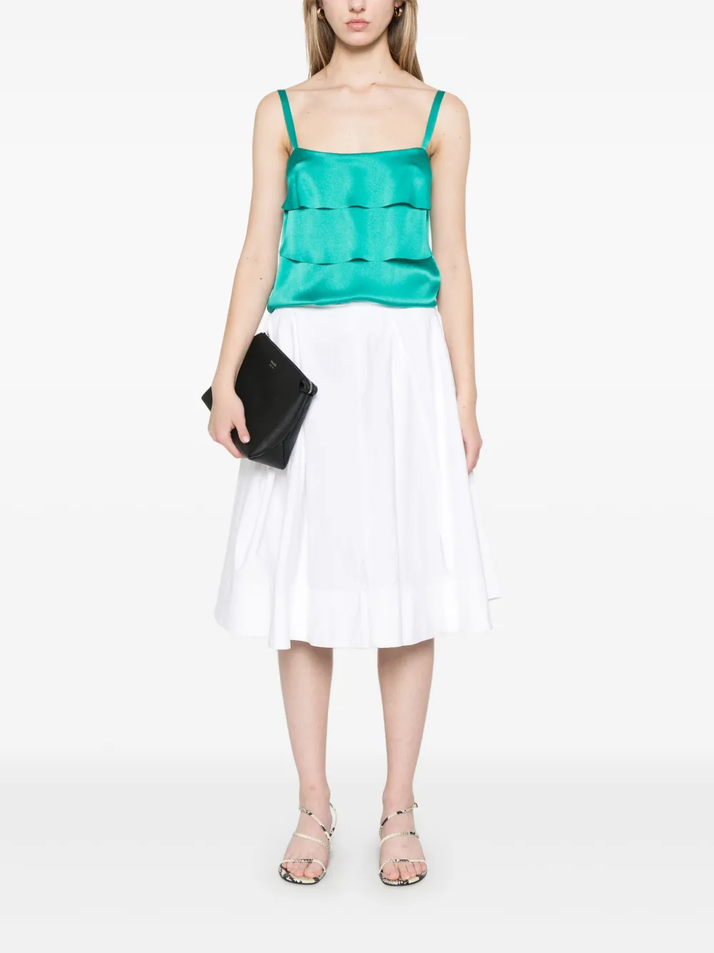 Alberta Ferretti ruffle-detail top - Groen