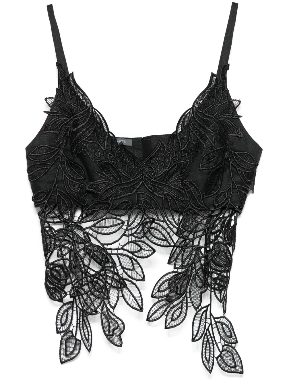 Alberta Ferretti macramé foliage top - Nero
