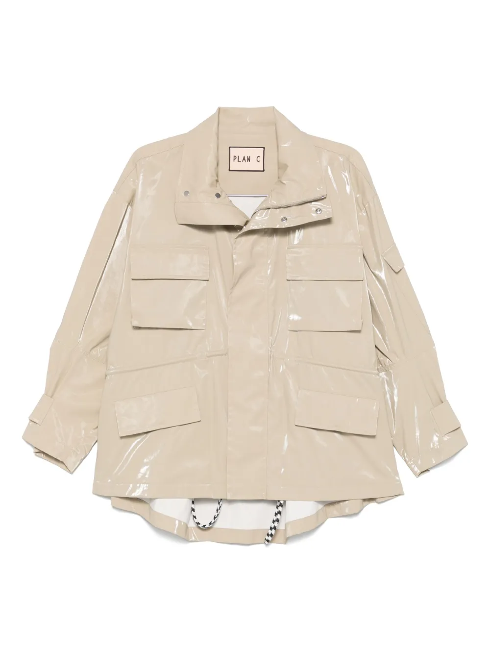 Plan C glossy cotton jacket | Neutrals | Image 1