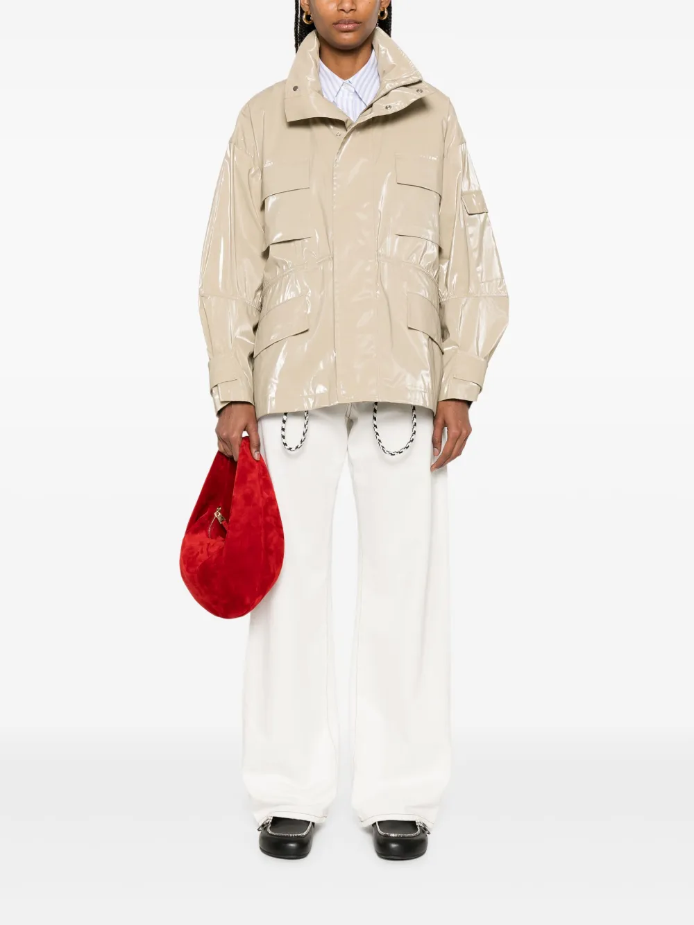 Plan C glossy cotton jacket | Oversized Jackets | Image 2