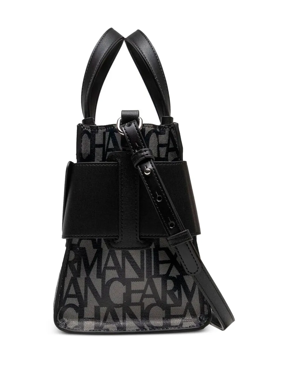 Armani Exchange logo-plaque tote bag - Zwart