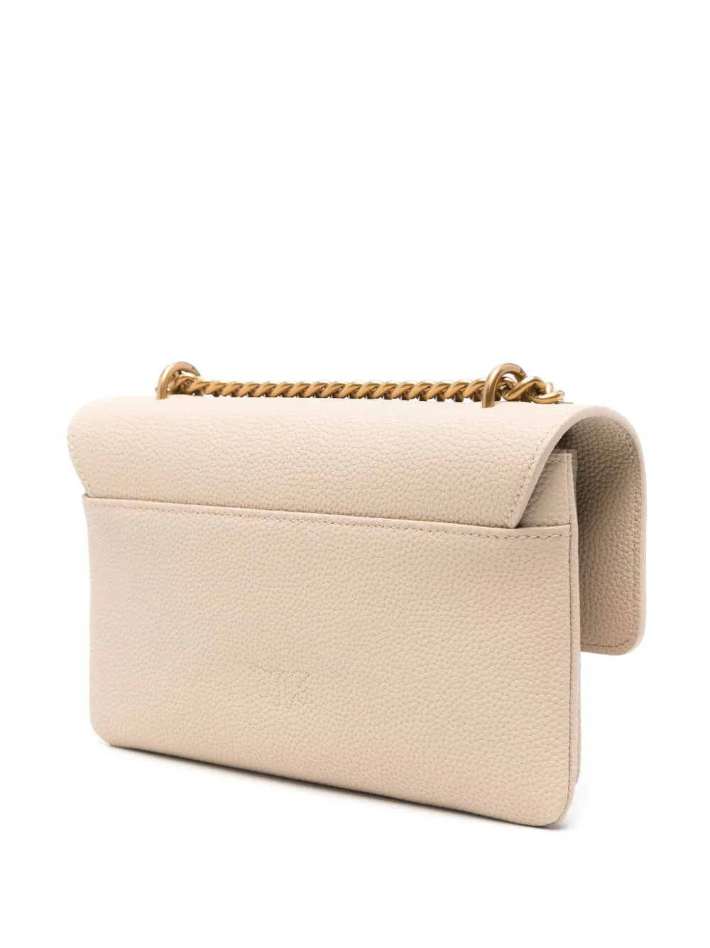 PINKO Love Birds leren schoudertas Beige