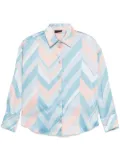 LIU JO chevron-print shirt - Blue