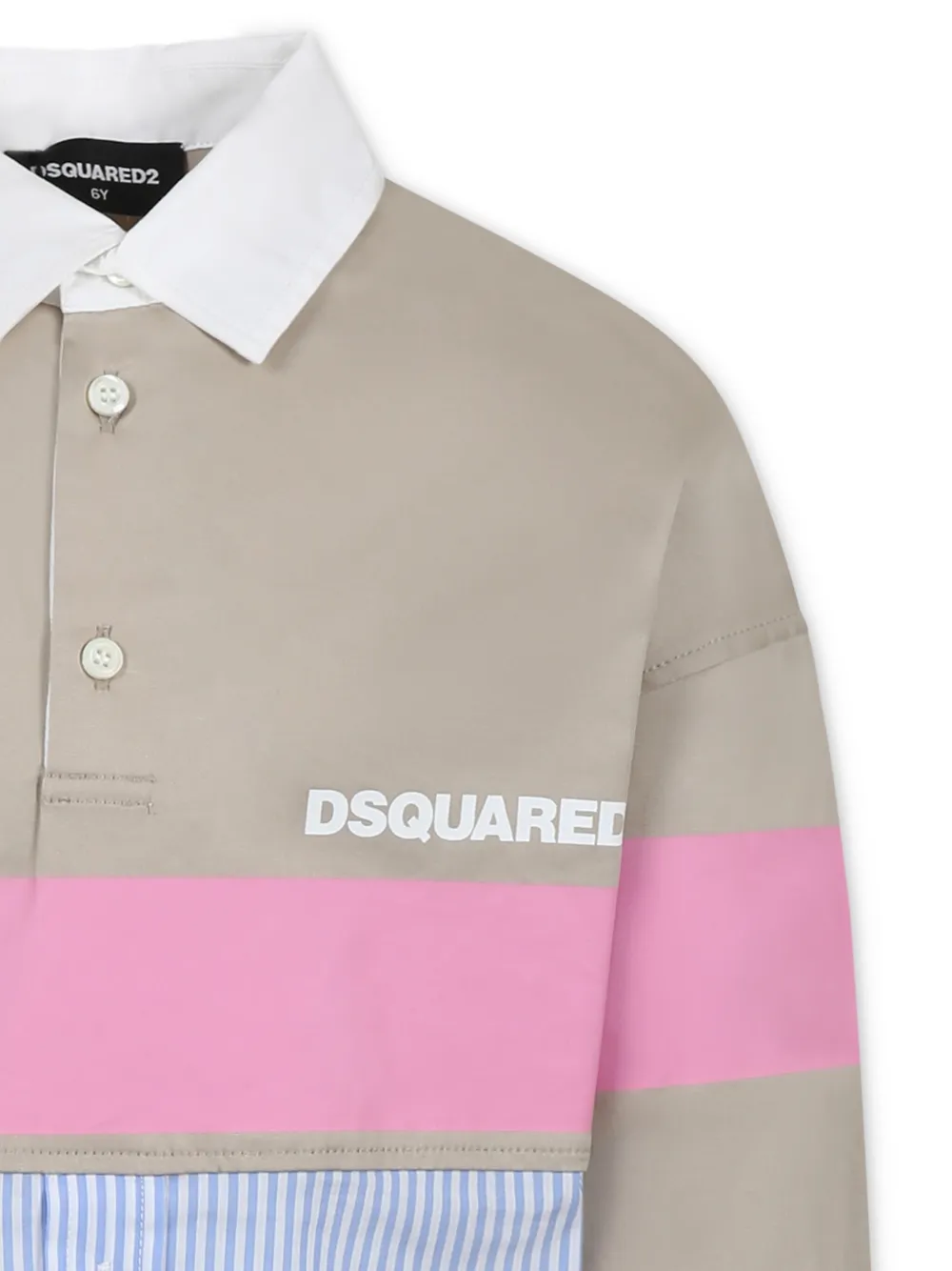 DSQUARED2 KIDS Poloshirt met colourblocking Bruin