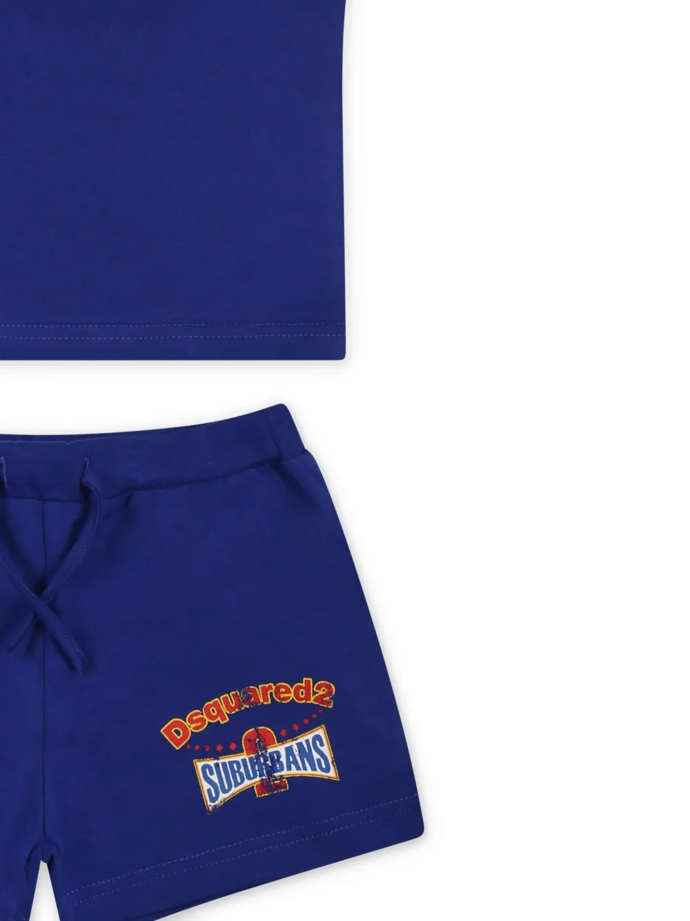 DSQUARED2 KIDS Trainingspak met logoprint en korte mouwen Blauw