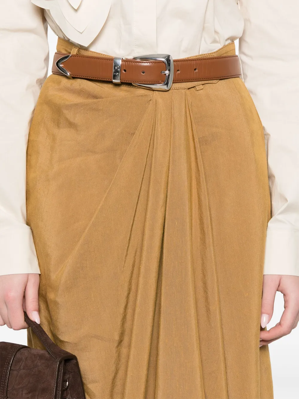 Alberta Ferretti Gedrapeerde maxi-rok Groen
