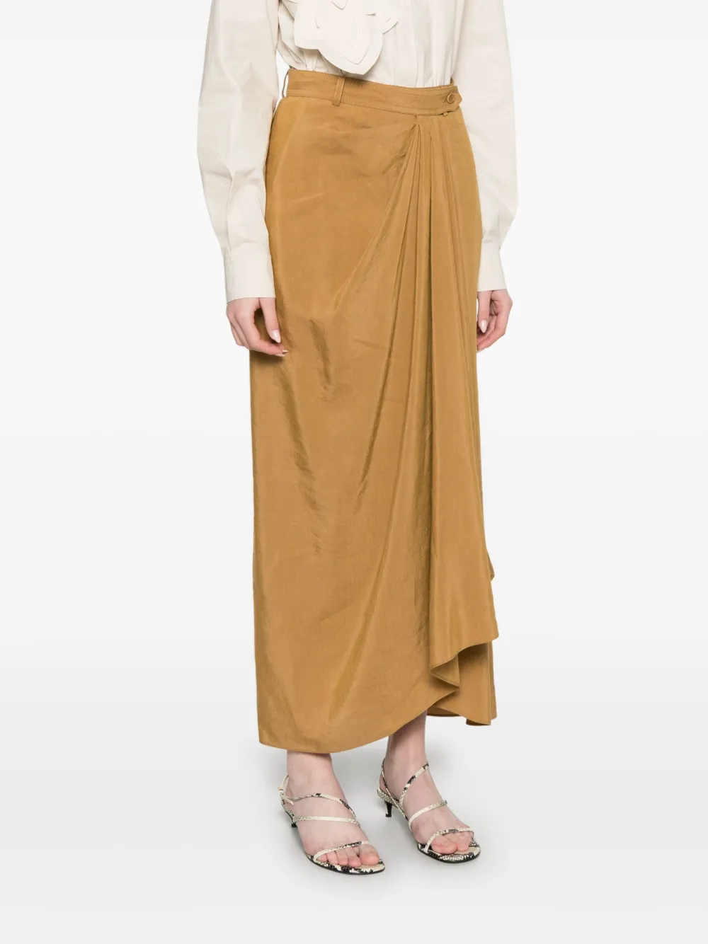 Alberta Ferretti Gedrapeerde maxi-rok Groen
