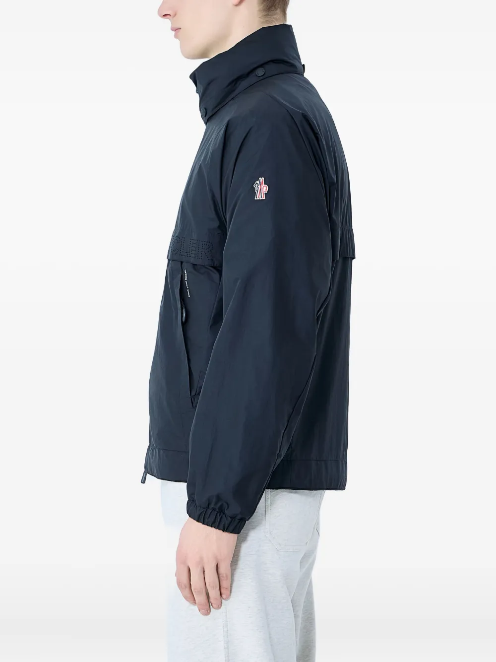 Moncler Grenoble Jack met capuchon en logopatch Zwart