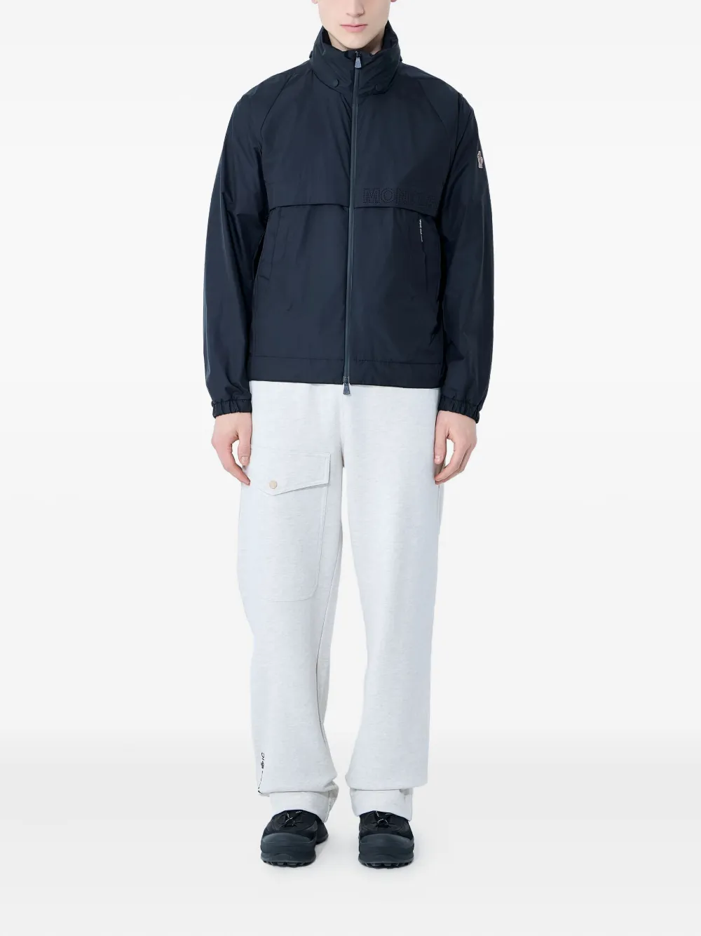 Moncler Grenoble Jack met capuchon en logopatch Zwart
