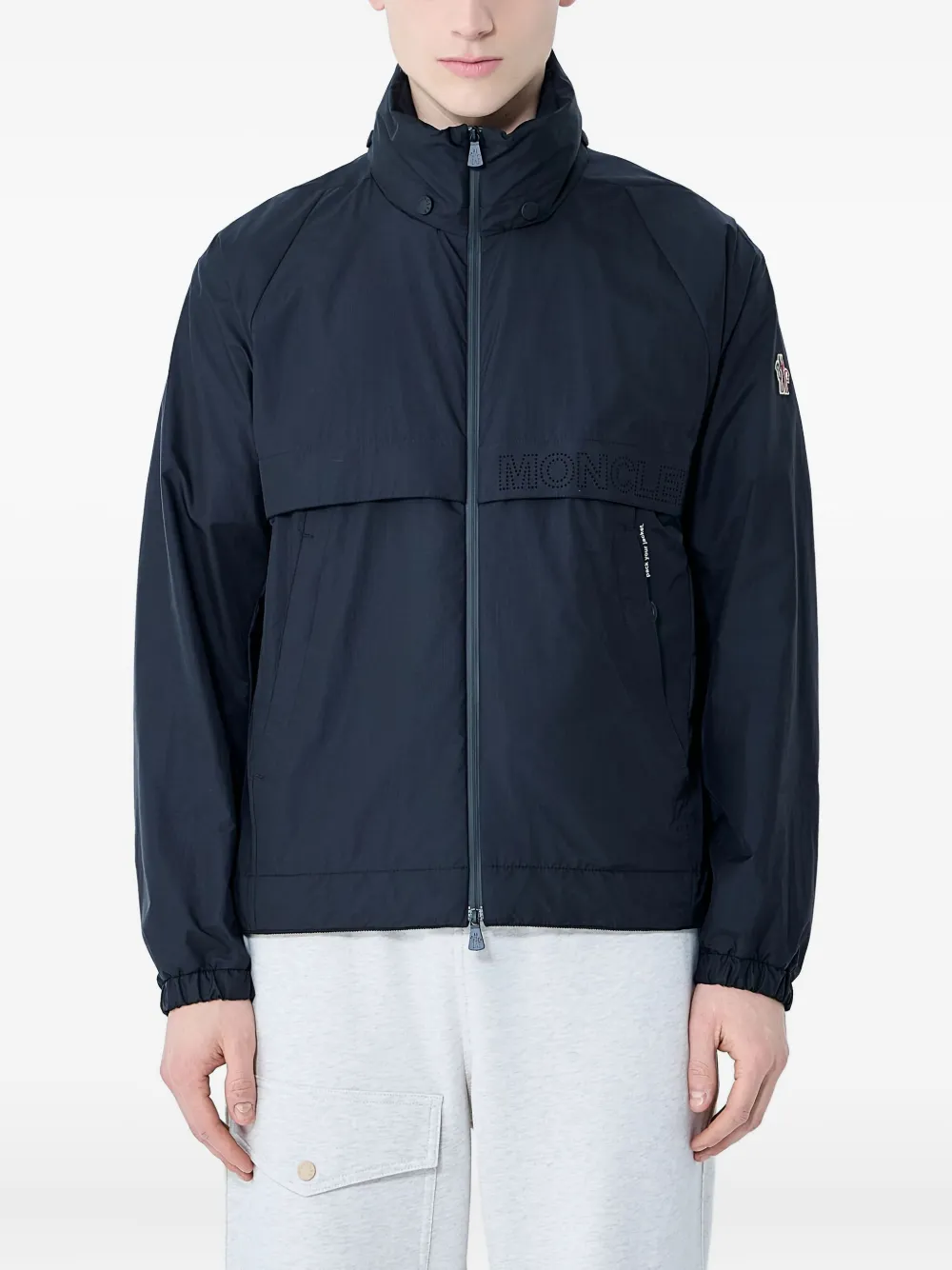 Moncler Grenoble logo-patch hooded jacket Zwart