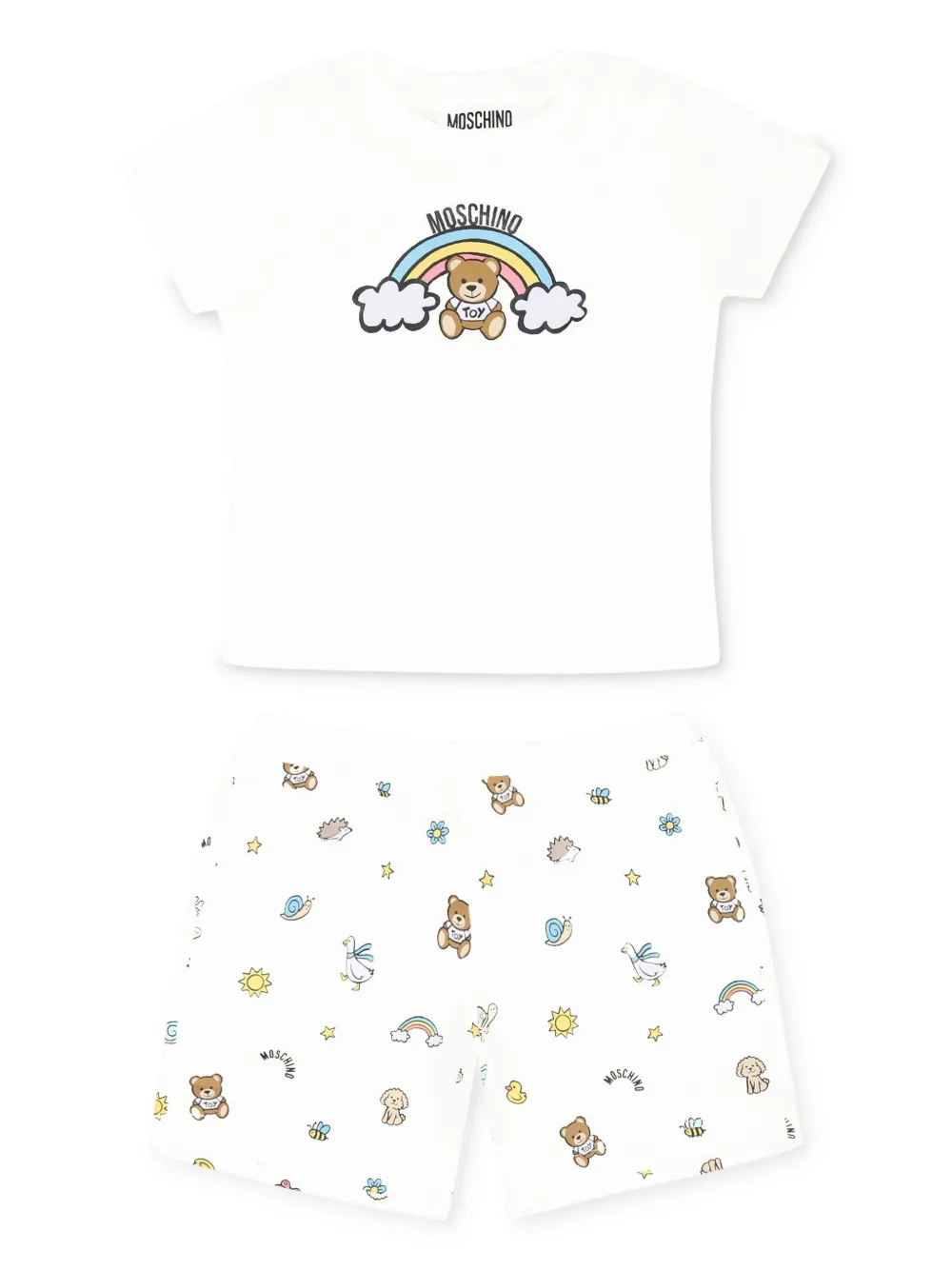 Moschino Kids Trainingspak met beerprint Wit