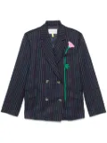Mira Mikati crochet-patch blazer - Blue
