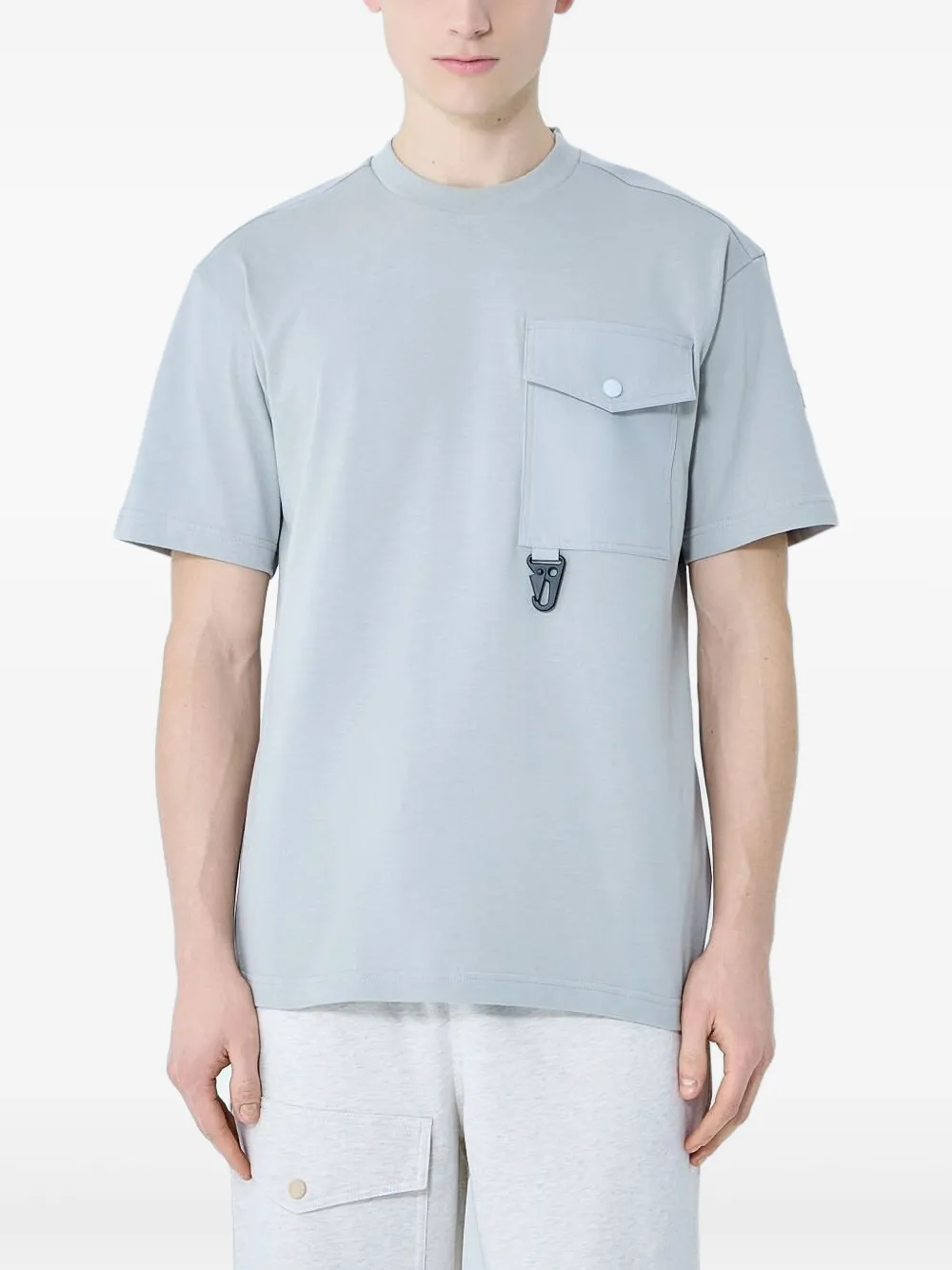 Moncler Grenoble Men Logo Motif T-shirt In Blue