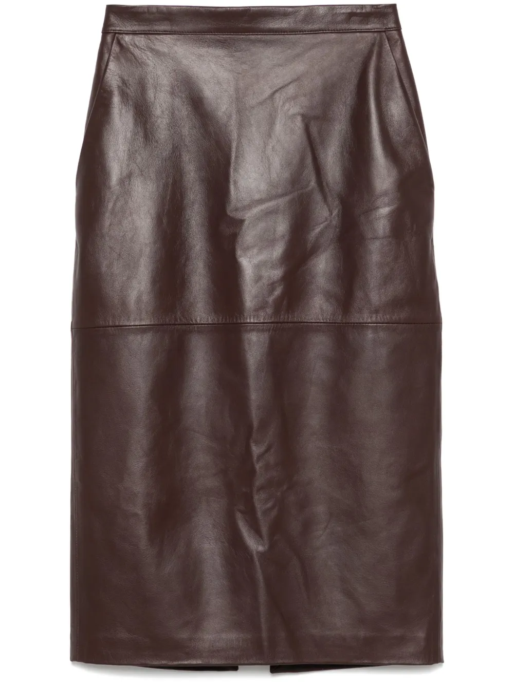 Elisabetta Franchi Leren midi-rok Bruin