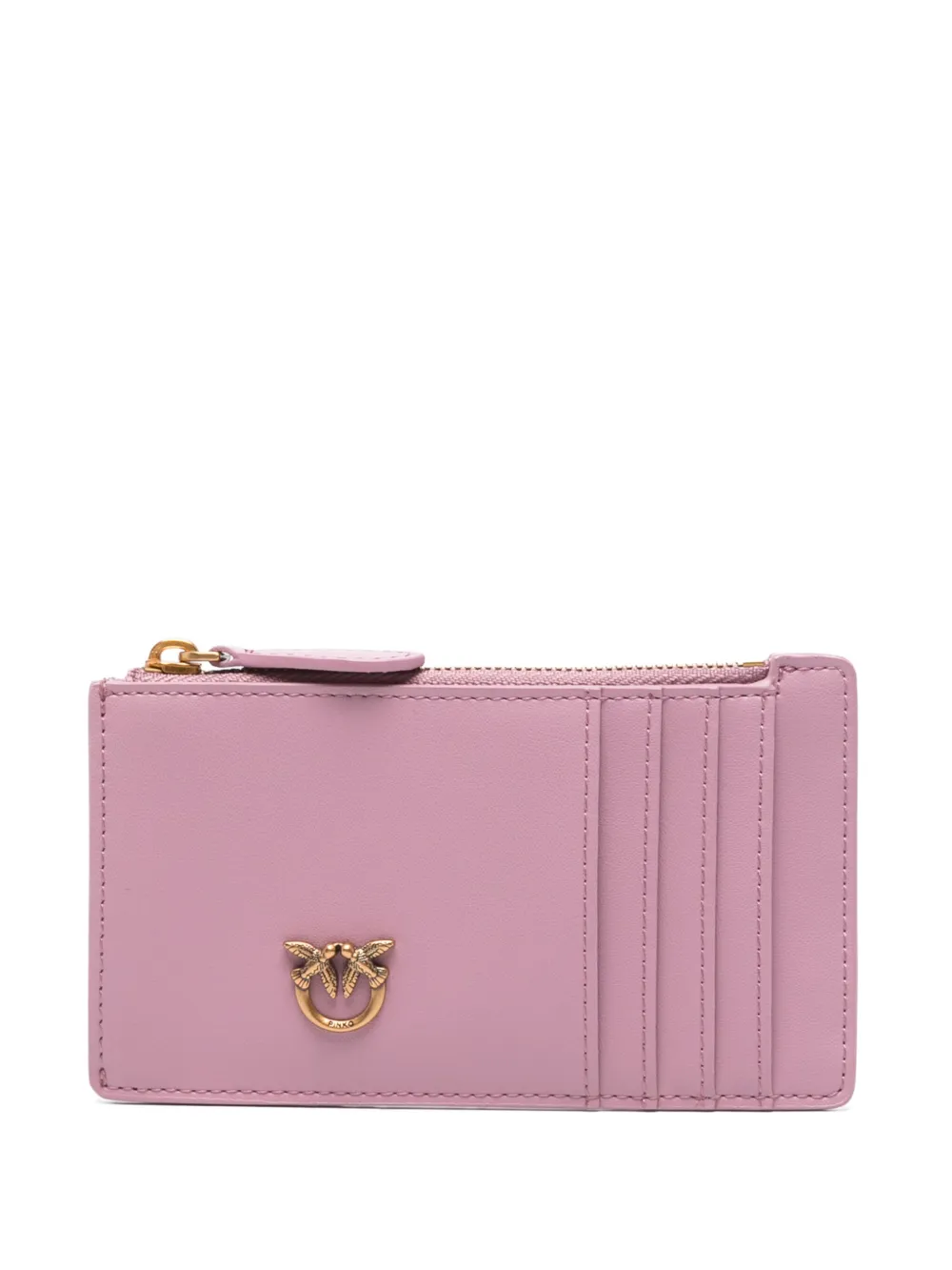 PINKO Love Birds pasjeshouder met logo-reliëf Roze