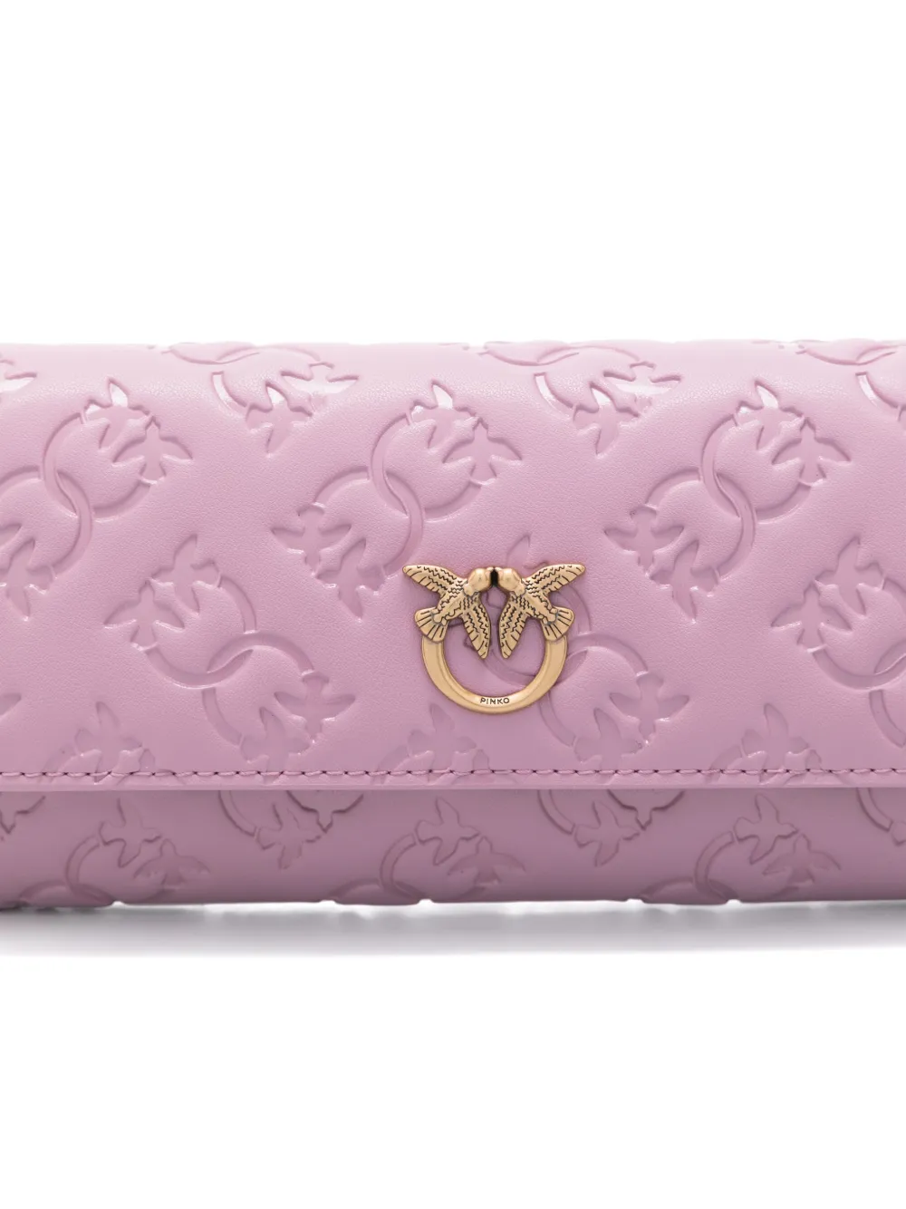 PINKO Portemonnee met logo-reliëf en ketting Roze