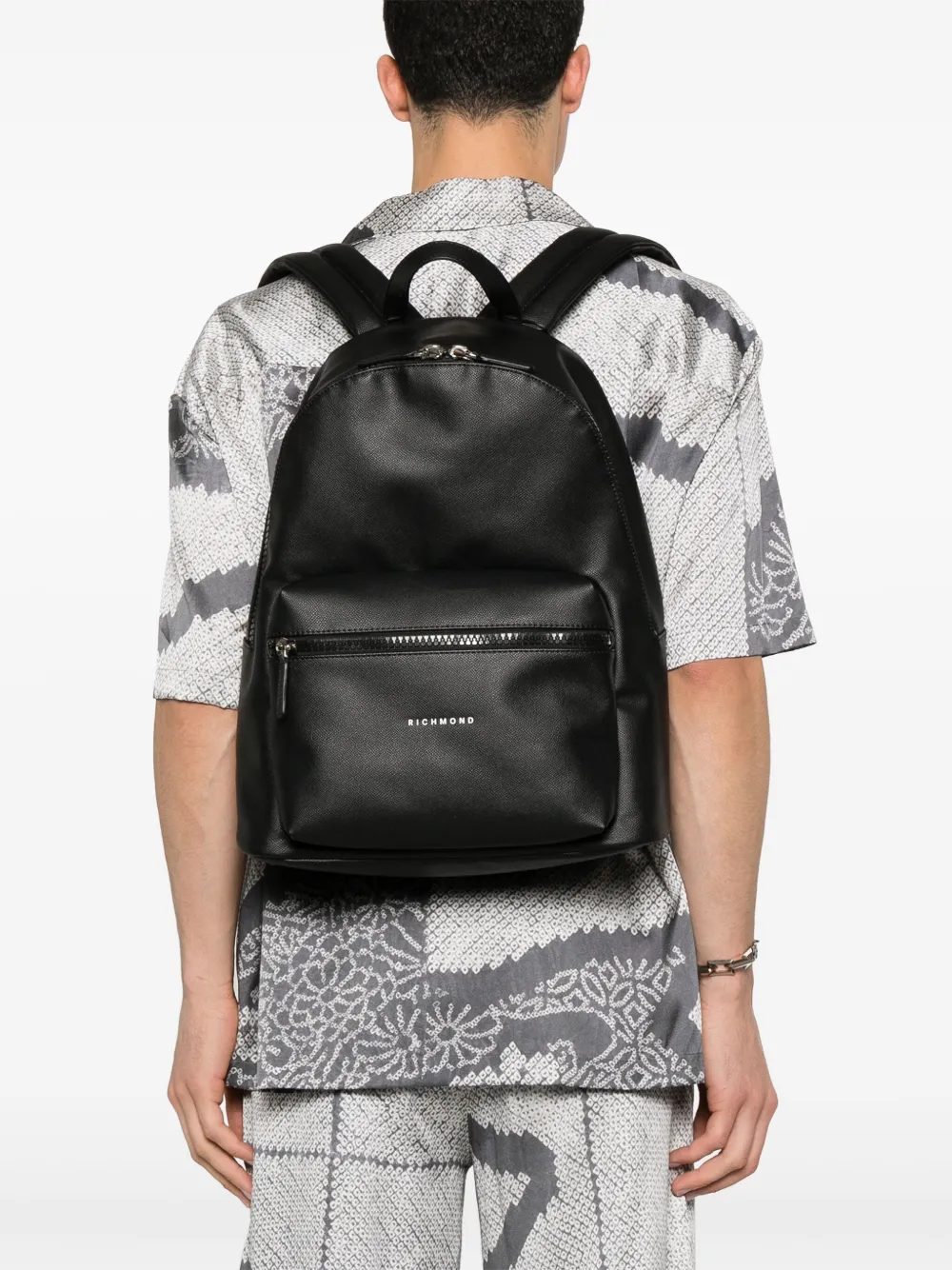 Shop John Richmond Logo-print Backpack In Black