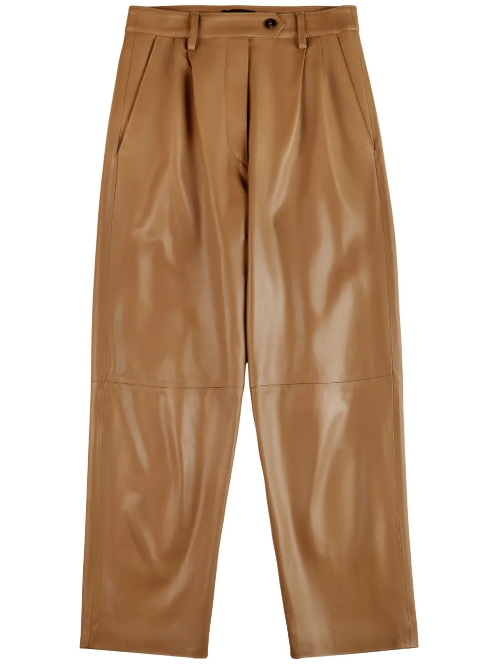 Fay Leren broek Bruin