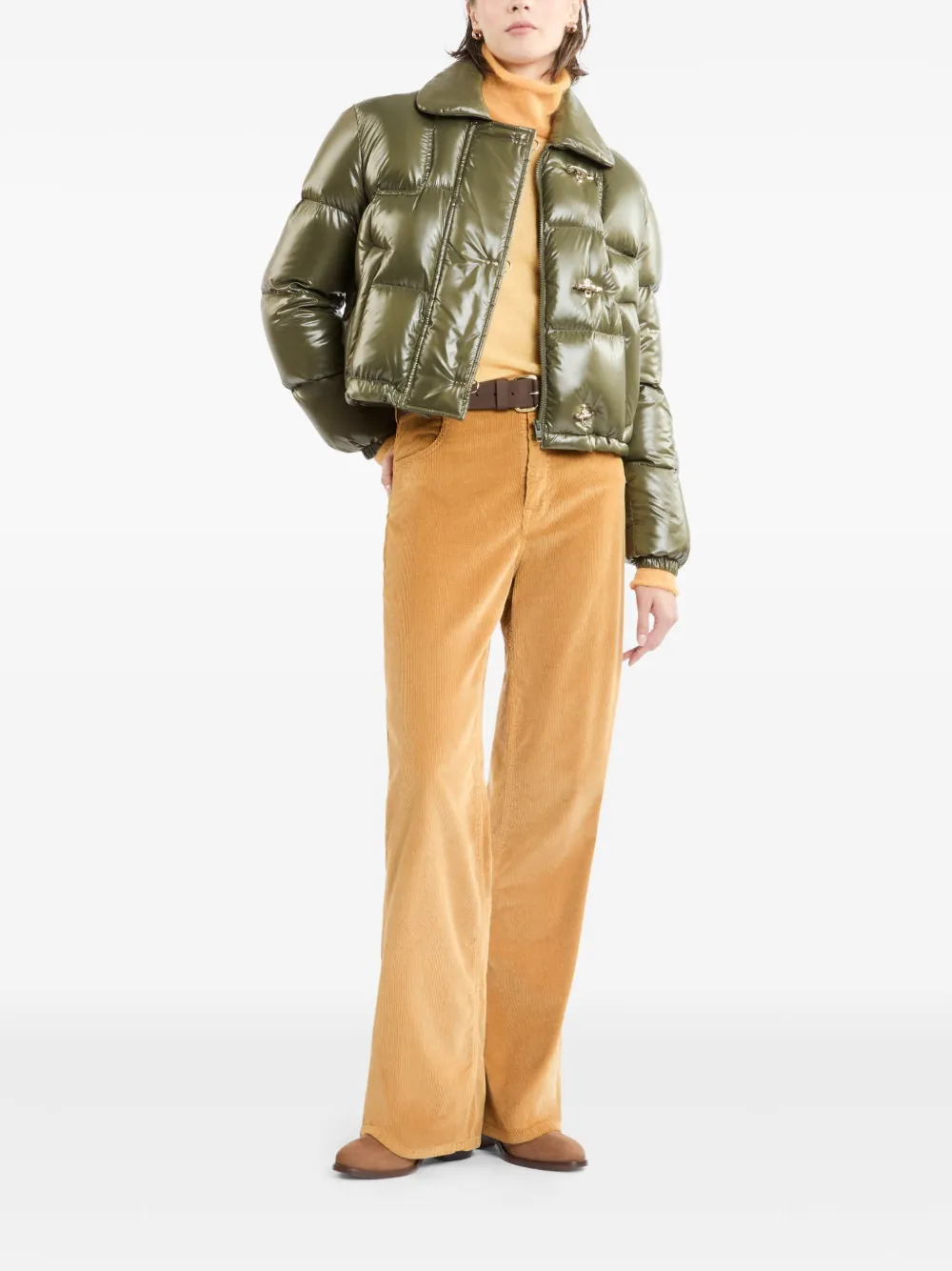 Fay cropped puffer jacket - Groen