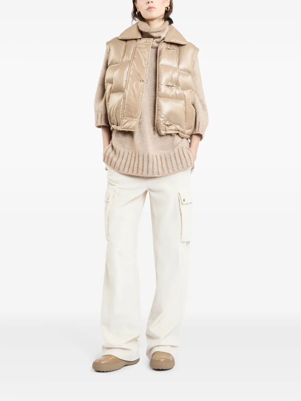 Fay Cropped bodywarmer - Beige