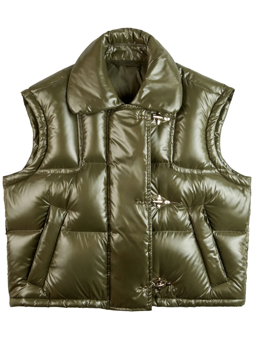 Fay Cropped bodywarmer Groen