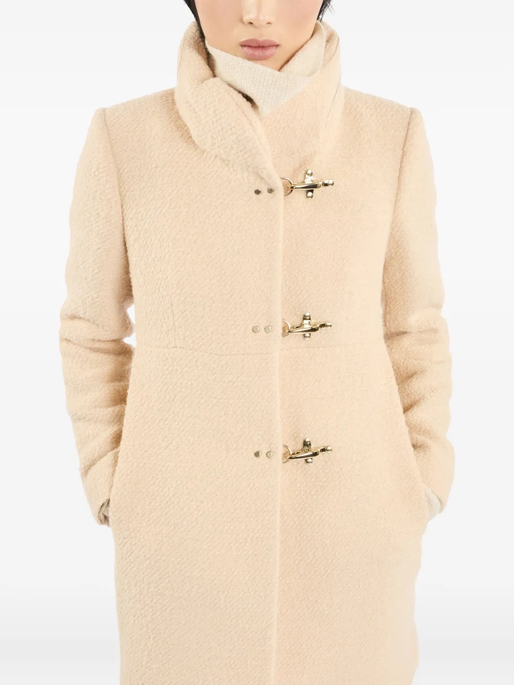 Fay Toggle-fastening Coat In Nude