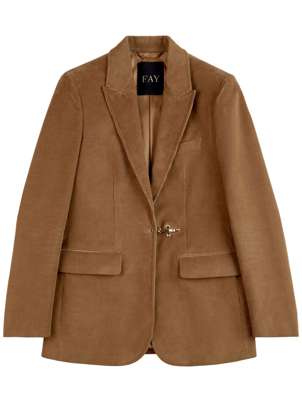 Fay Katoenen blazer Bruin