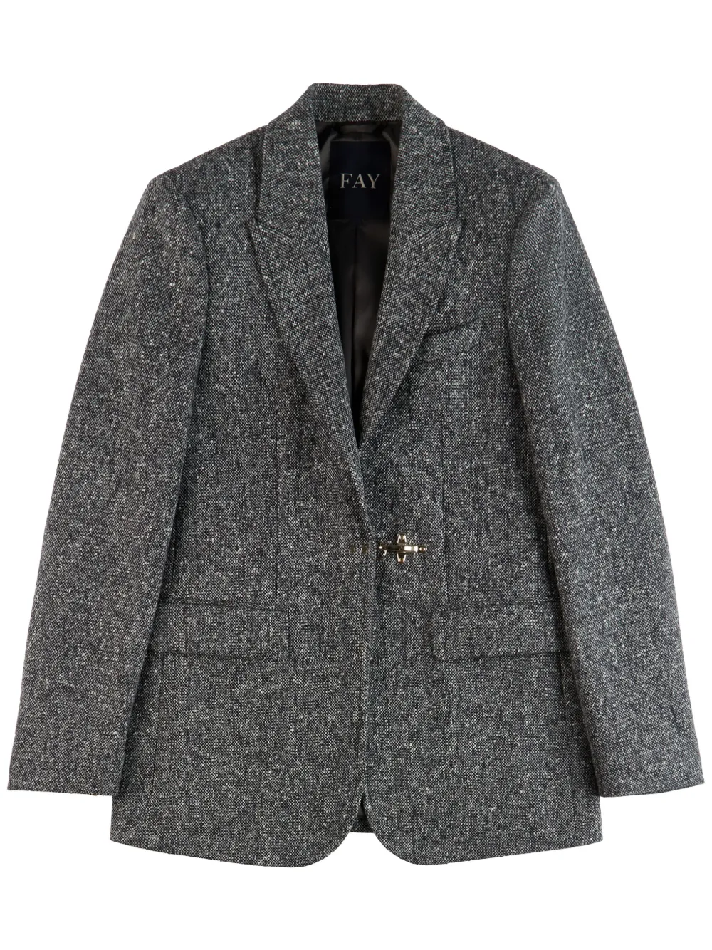 Fay Blazer met gemêleerd effect Grijs