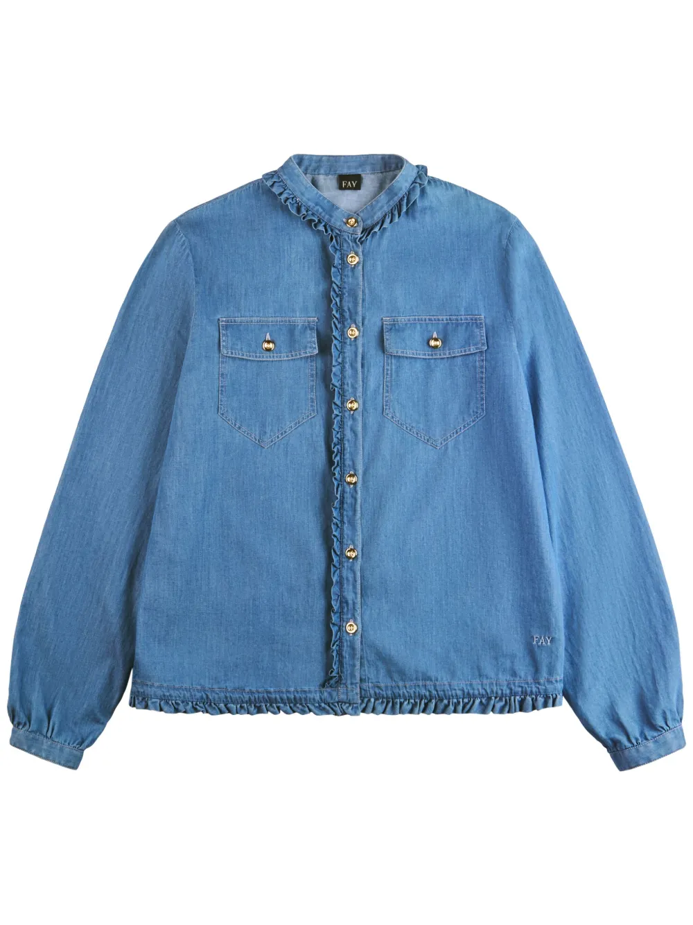 Fay T-shirt met ruches Blauw