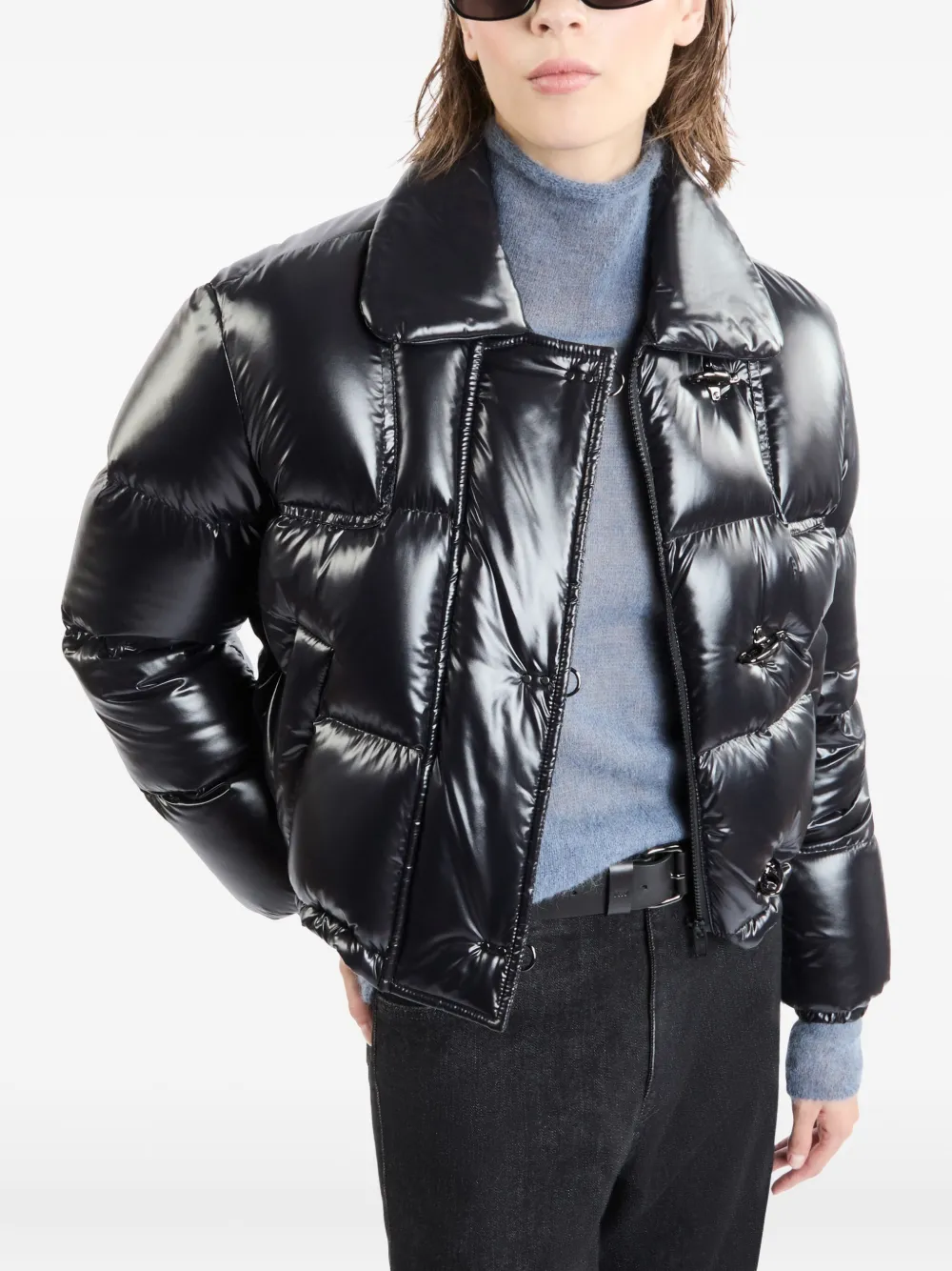 Fay Short Quilted Down Jacket In Schwarz
