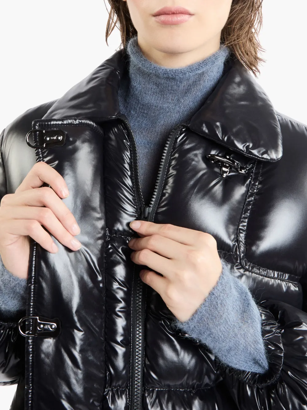 Fay Short Quilted Down Jacket In Schwarz