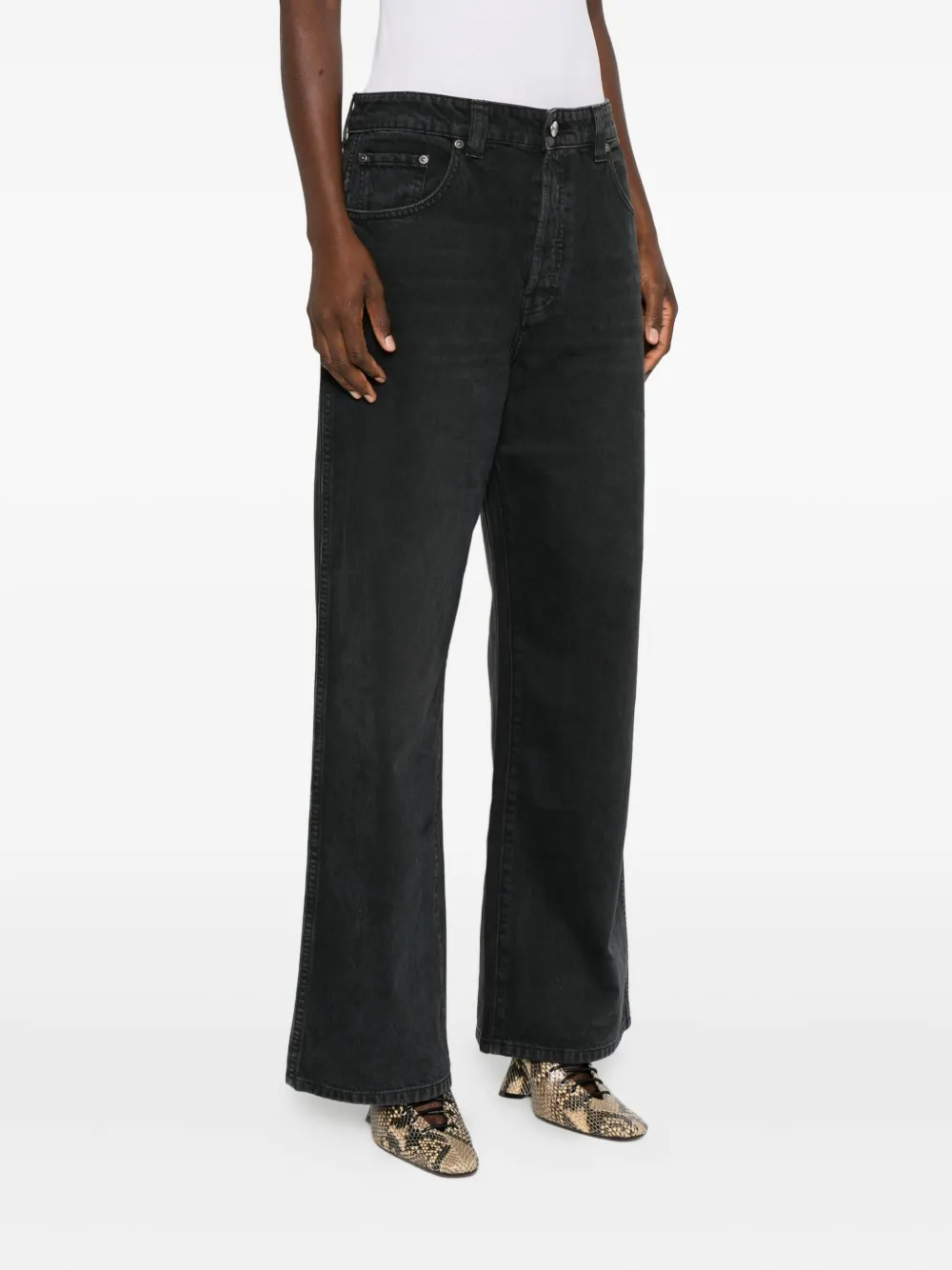 KHAITE wide-leg jeans Zwart