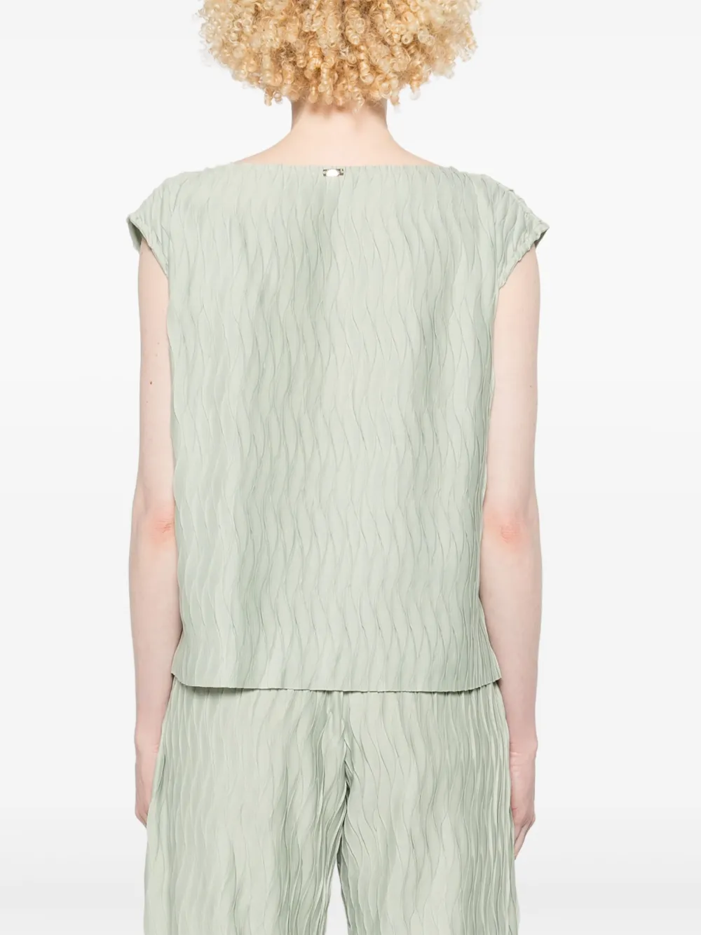 Herno Top met gekreukt effect Groen