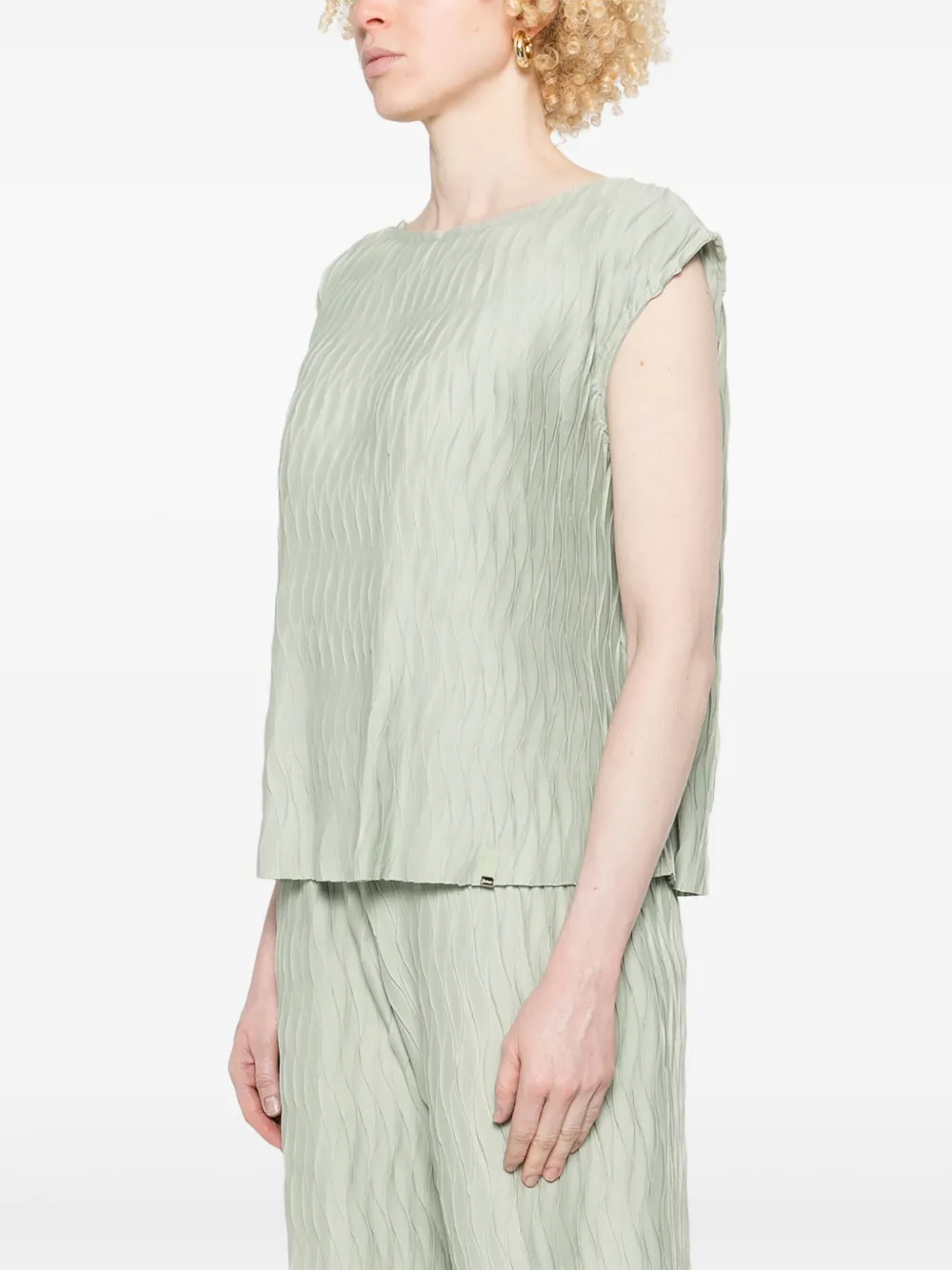 Herno Top met gekreukt effect Groen