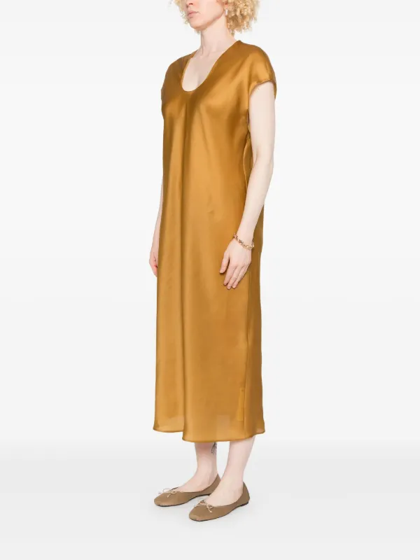 green emerald velvet dress Khaite Women's Taja Silk V-Neck Gown - Pale Yellow main image 1