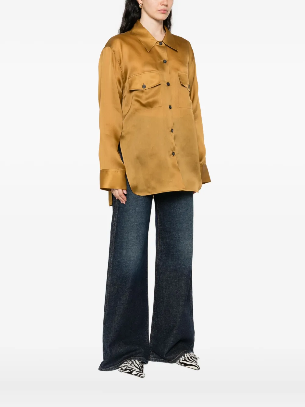 Khaite Matteo Long Sleeve Blouse In Green