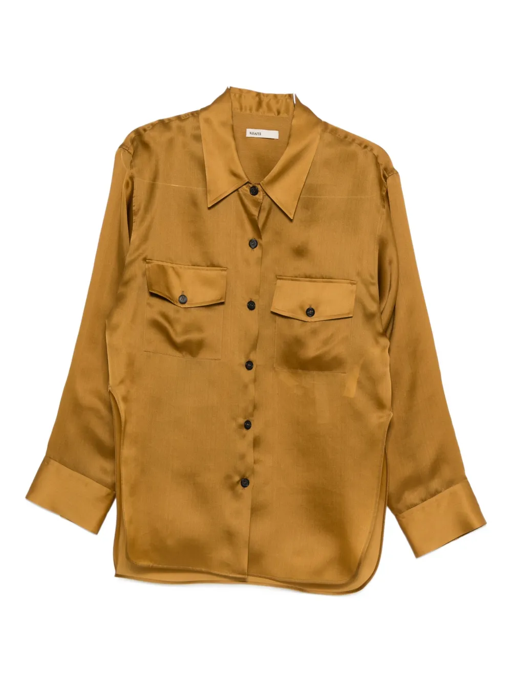 Khaite Matteo Long Sleeve Blouse In Green