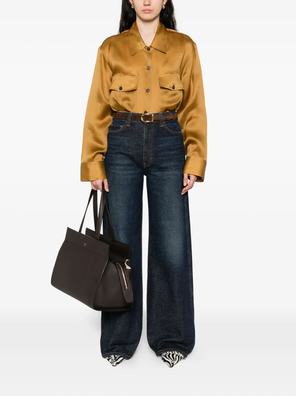 Khaite Matteo Long Sleeve Blouse In Green