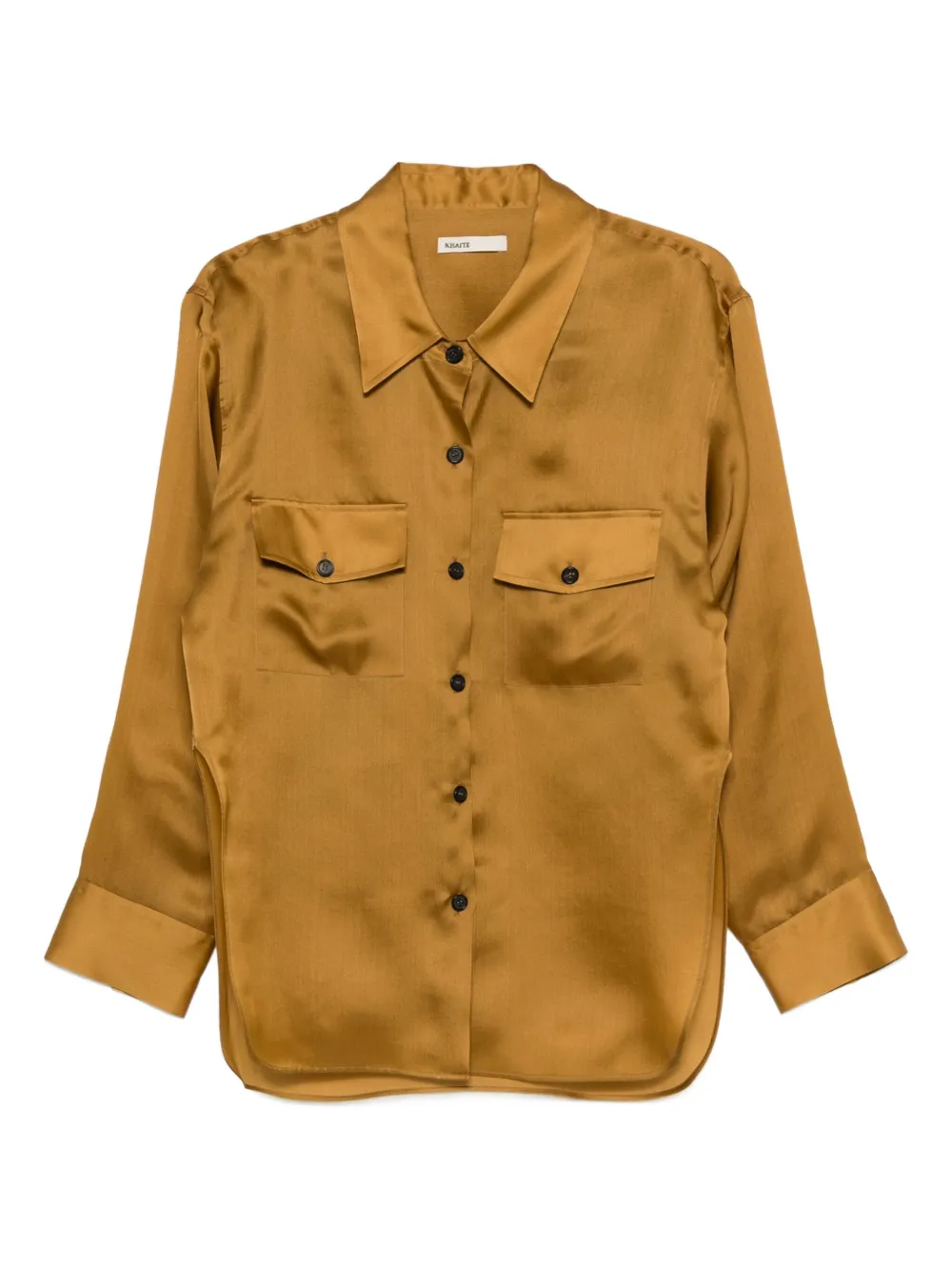 KHAITE Matteo long sleeve blouse Bruin