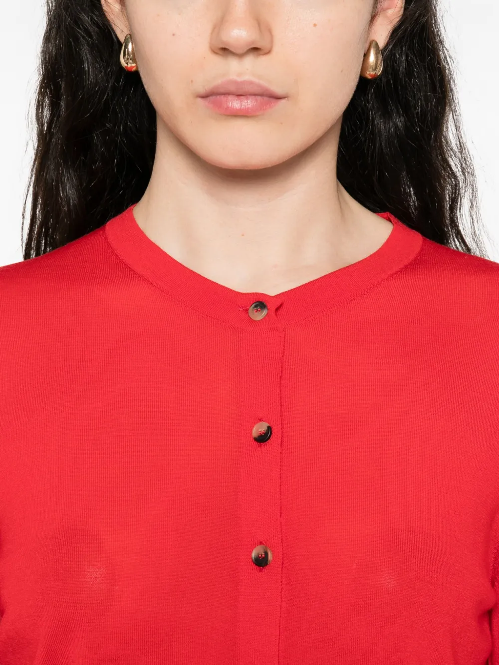Khaite Brieta Cardigan In Red