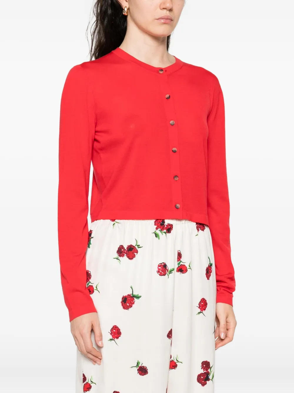 Khaite Brieta Cardigan In Red