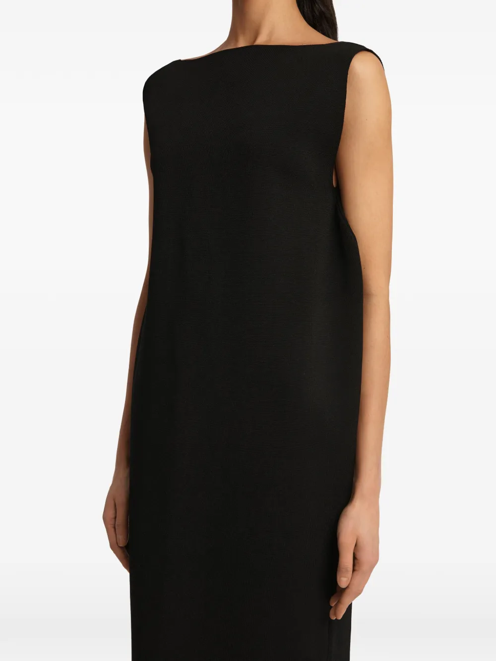 KHAITE Malik Midi Dress in Black, view 4