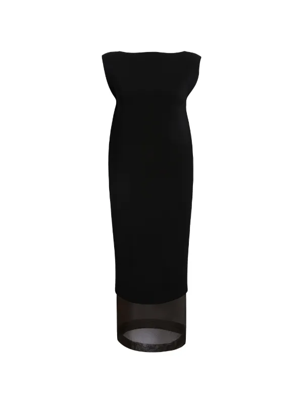 Khaite Malik Midi Dress in Black