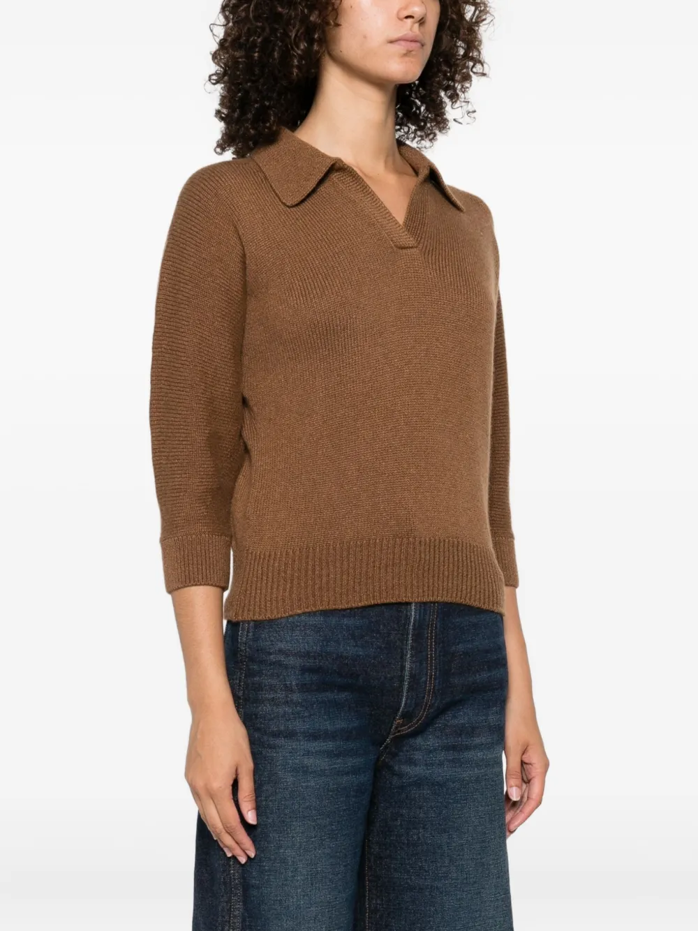 KHAITE Herve polo jumper Bruin