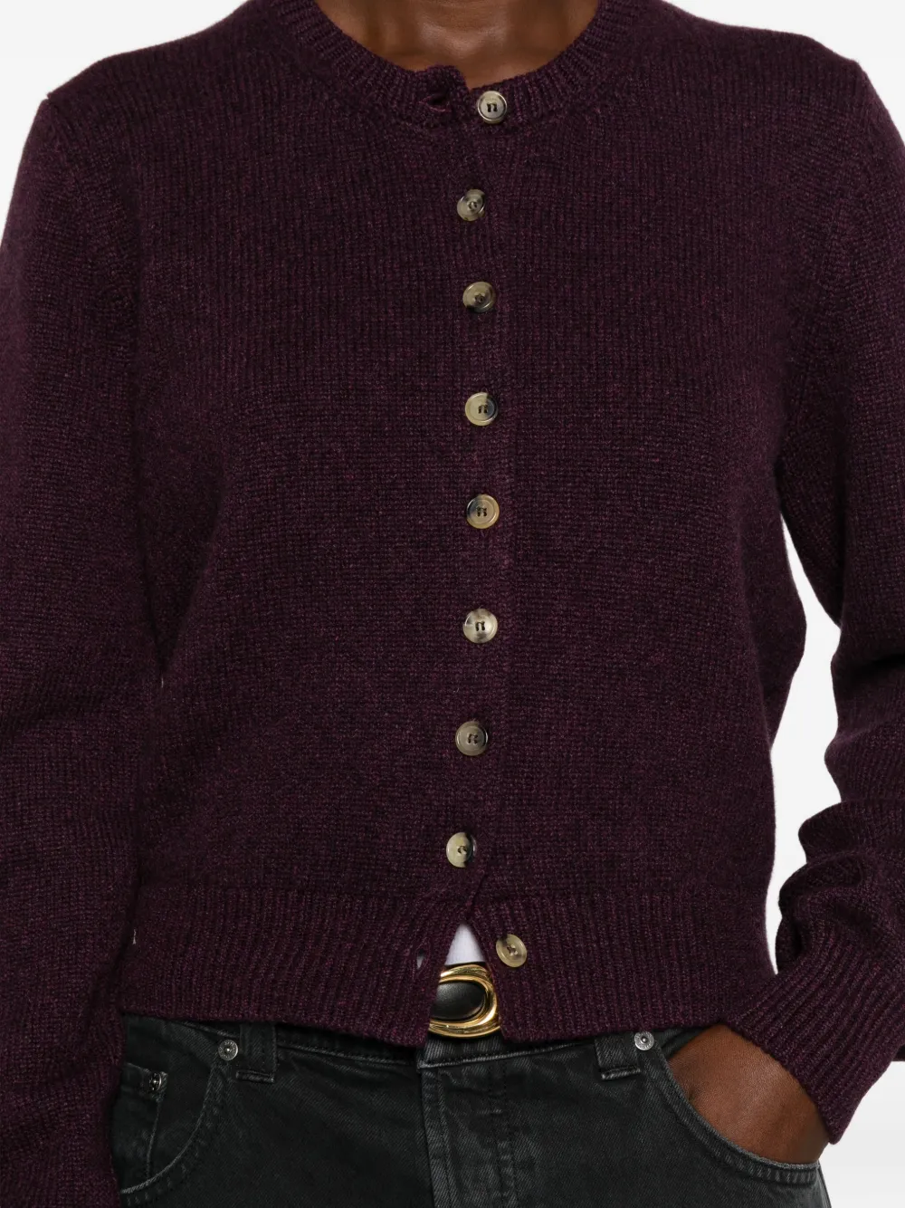 KHAITE cashmere cardigan Paars