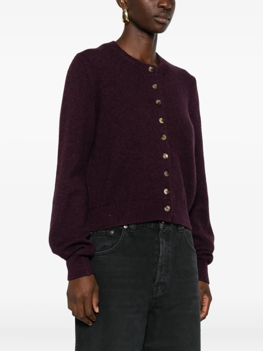 KHAITE cashmere cardigan Paars
