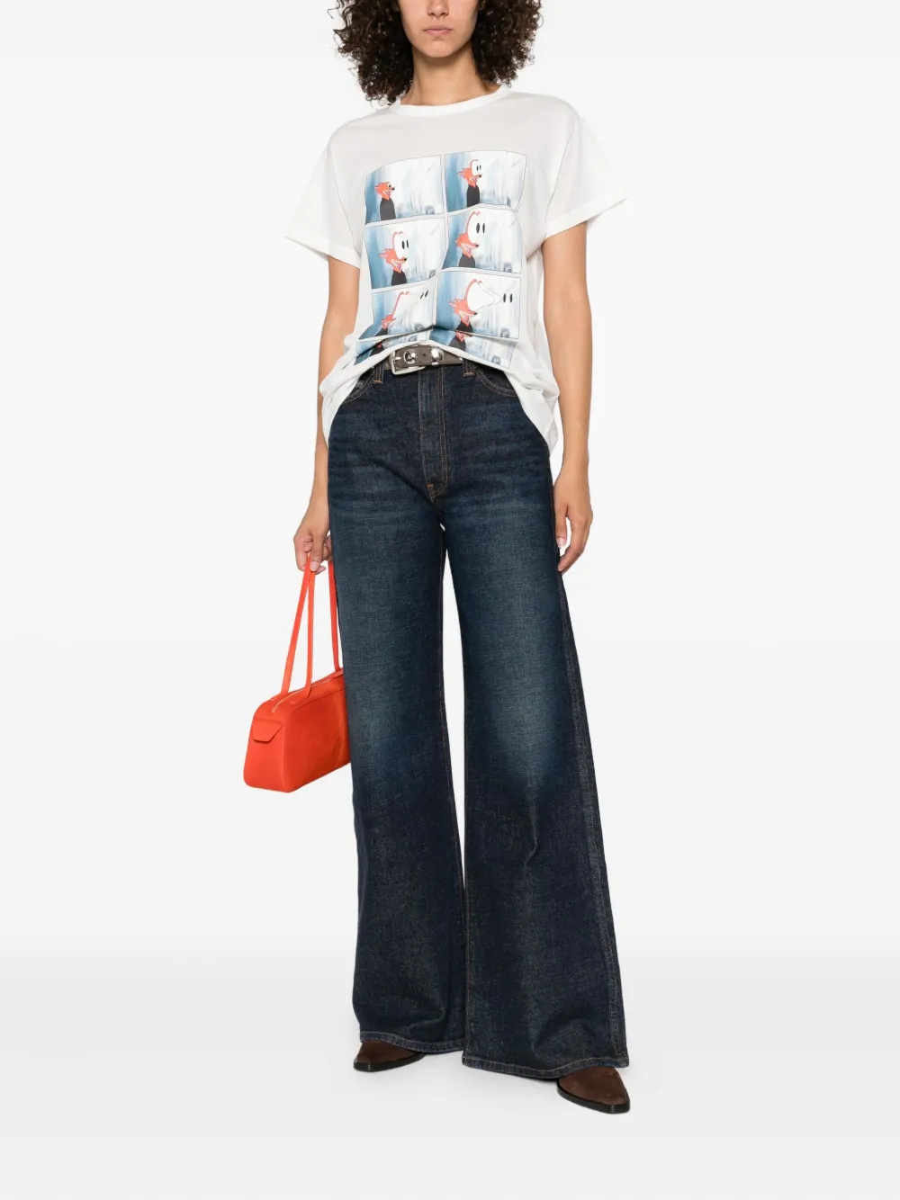 KHAITE Maeve cartoon-print T-shirt Wit