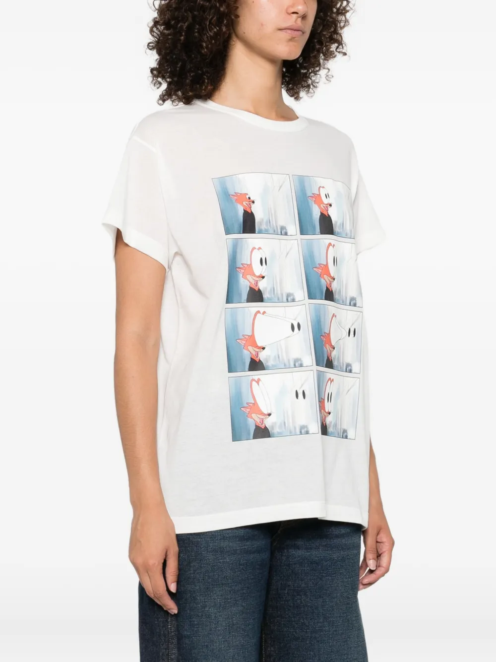 KHAITE Maeve cartoon-print T-shirt Wit