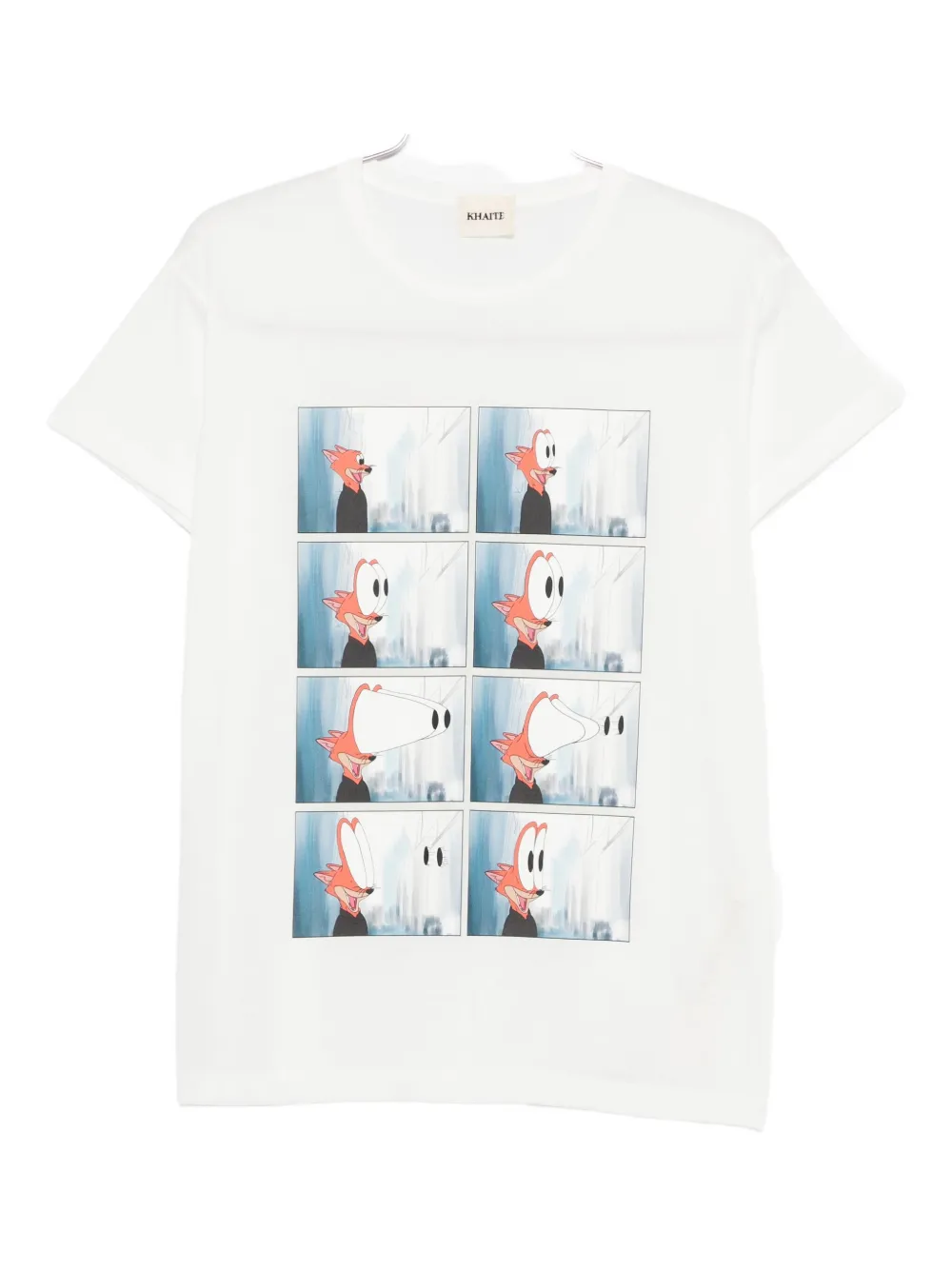 KHAITE Maeve cartoon-print T-shirt Wit